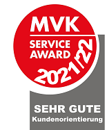 MVK-Service Award sehr gute Kundenorientierung für fair-finance